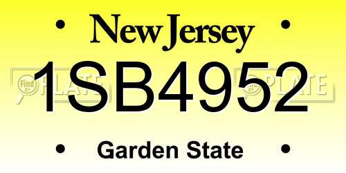 1SB4952 New Jersey License Plate