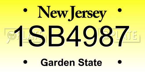 1SB4987 New Jersey License Plate