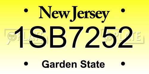1SB7252 New Jersey License Plate