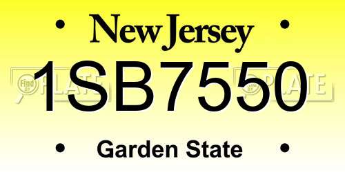 1SB7550 New Jersey License Plate