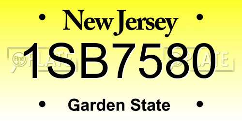 1SB7580 New Jersey License Plate