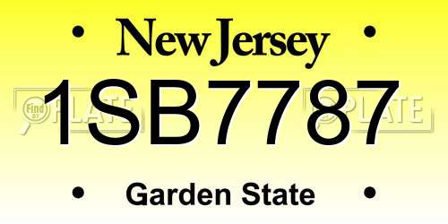 1SB7787 New Jersey License Plate
