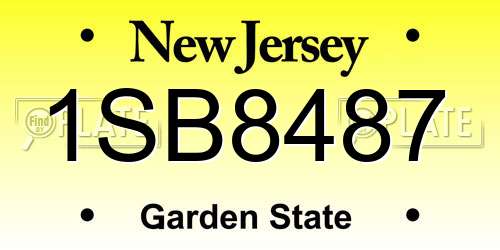 1SB8487 New Jersey License Plate