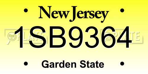 1SB9364 New Jersey License Plate