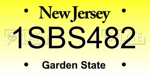 1SBS482 New Jersey License Plate