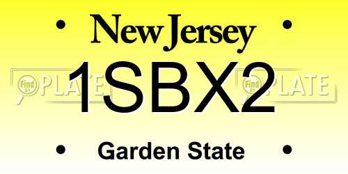 1SBX2 New Jersey License Plate