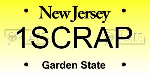 1SCRAP New Jersey License Plate