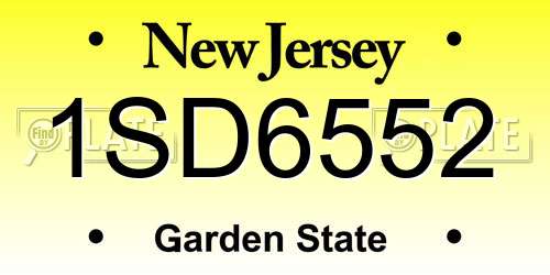 1SD6552 New Jersey License Plate