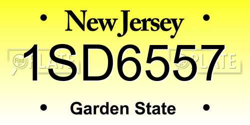 1SD6557 New Jersey License Plate