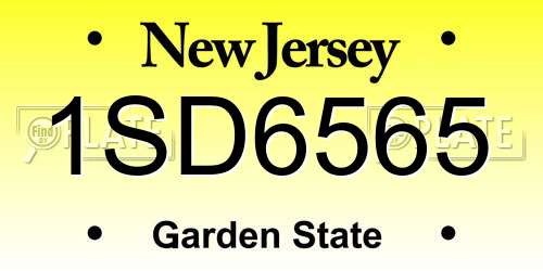 1SD6565 New Jersey License Plate