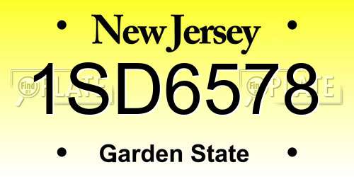 1SD6578 New Jersey License Plate
