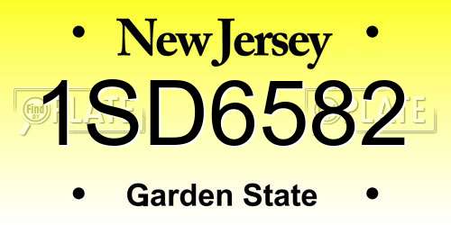 1SD6582 New Jersey License Plate