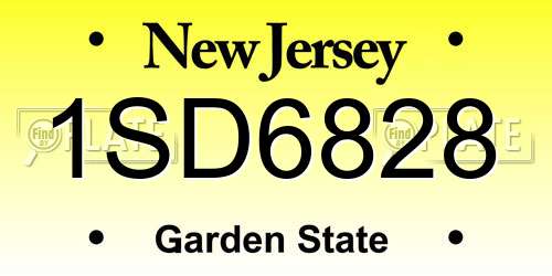1SD6828 New Jersey License Plate
