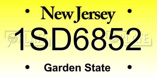 1SD6852 New Jersey License Plate