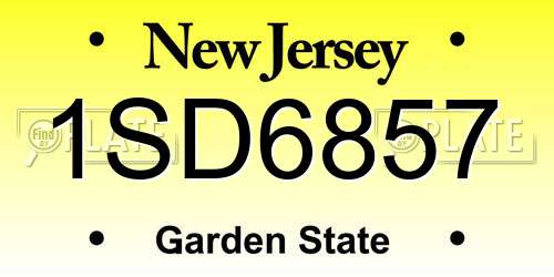 1SD6857 New Jersey License Plate