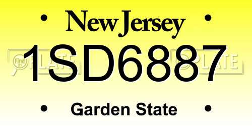 1SD6887 New Jersey License Plate