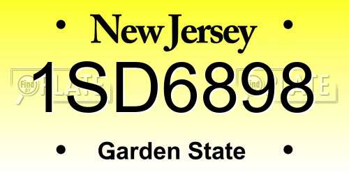 1SD6898 New Jersey License Plate