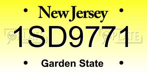 1SD9771 New Jersey License Plate