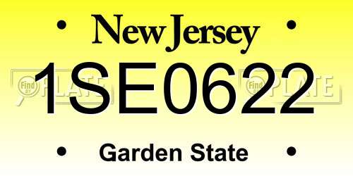 1SE0622 New Jersey License Plate