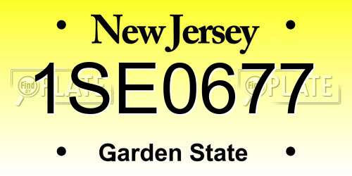 1SE0677 New Jersey License Plate