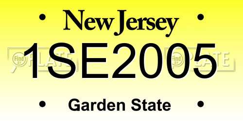 1SE2005 New Jersey License Plate