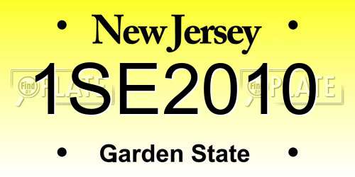 1SE2010 New Jersey License Plate