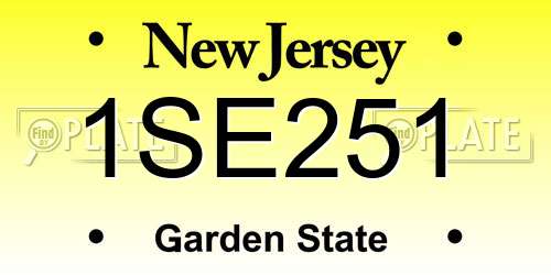 1SE251 New Jersey License Plate