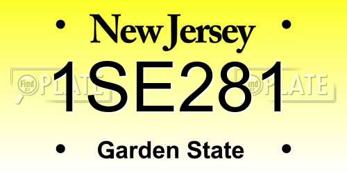 1SE281 New Jersey License Plate