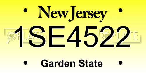 1SE4522 New Jersey License Plate