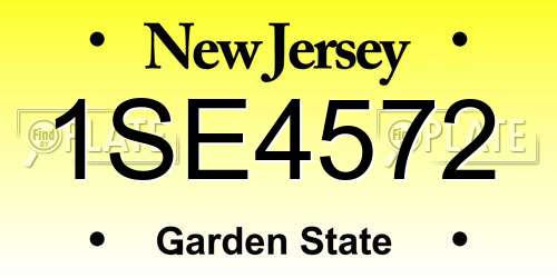 1SE4572 New Jersey License Plate