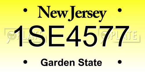 1SE4577 New Jersey License Plate