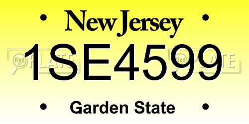 1SE4599 New Jersey License Plate