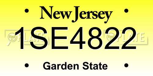 1SE4822 New Jersey License Plate