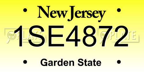 1SE4872 New Jersey License Plate