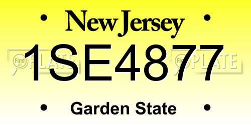 1SE4877 New Jersey License Plate