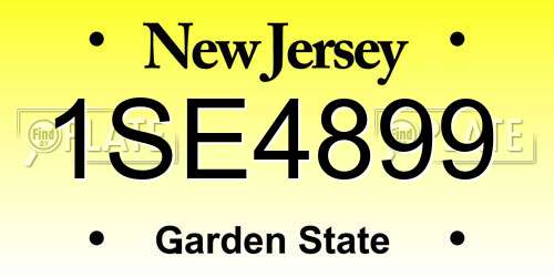 1SE4899 New Jersey License Plate