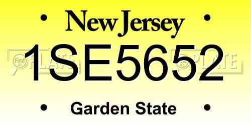 1SE5652 New Jersey License Plate