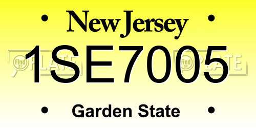 1SE7005 New Jersey License Plate