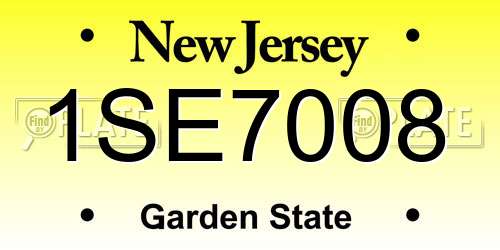 1SE7008 New Jersey License Plate