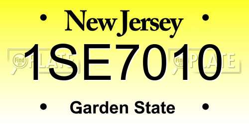 1SE7010 New Jersey License Plate