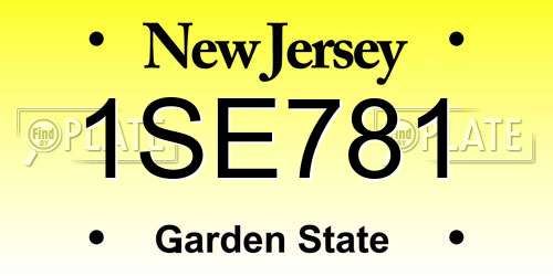 1SE781 New Jersey License Plate
