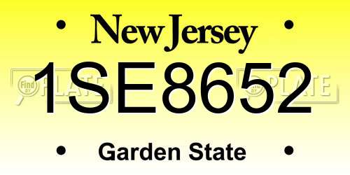 1SE8652 New Jersey License Plate