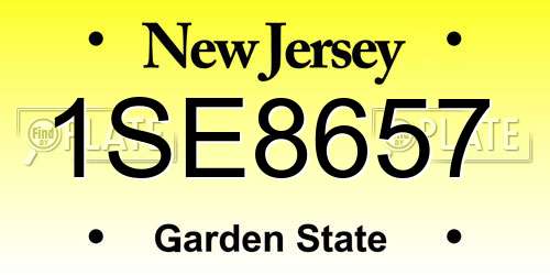 1SE8657 New Jersey License Plate