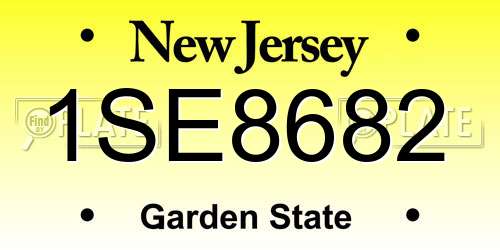 1SE8682 New Jersey License Plate