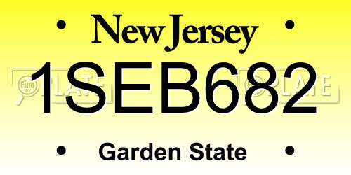1SEB682 New Jersey License Plate