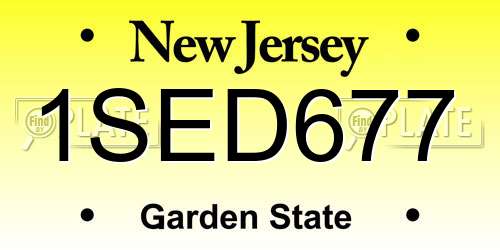 1SED677 New Jersey License Plate