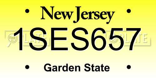 1SES657 New Jersey License Plate