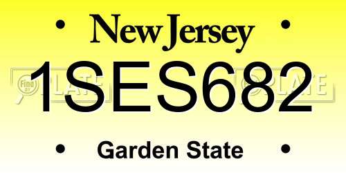 1SES682 New Jersey License Plate