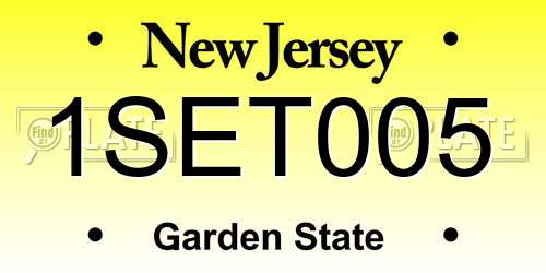 1SET005 New Jersey License Plate
