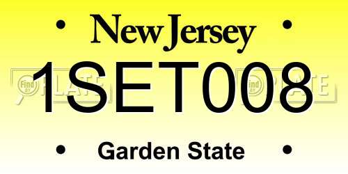 1SET008 New Jersey License Plate